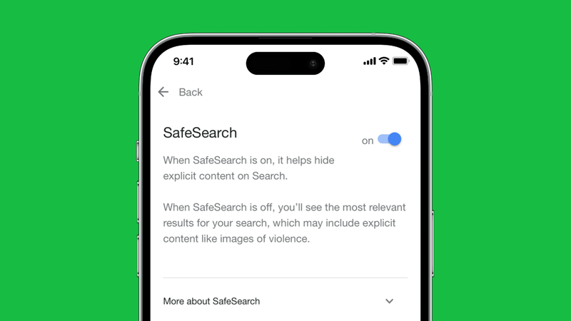 Verwenden von Google SafeSearch zum Herausfiltern expliziter Websuchergebnisse