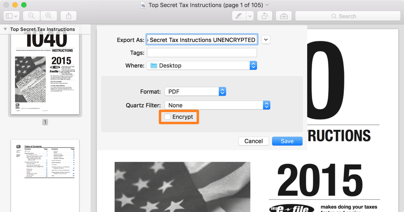 Entschlüsseln Sie die PDF-Datei auf dem Mac vor dem Export