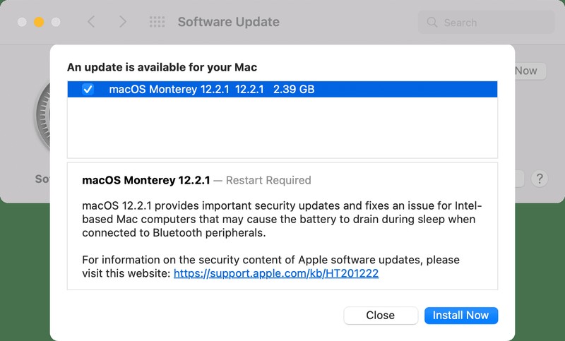 Heruntergeladene macOS Update-Datei
