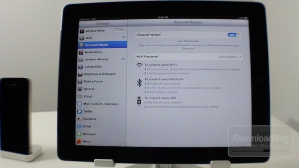 Verwenden Sie die Hotspot-Verbindungsfreigabe auf einem neuen iPad