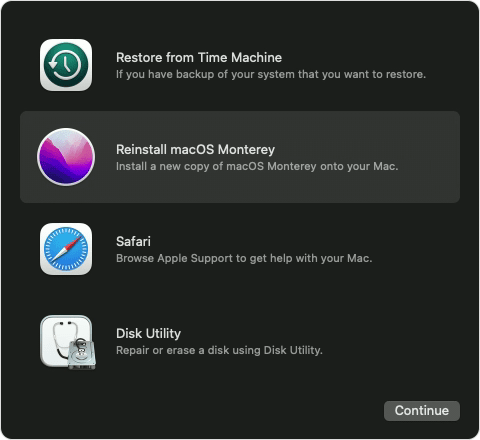 Installieren Sie macOS Monterey in der Wiederherstellung neu