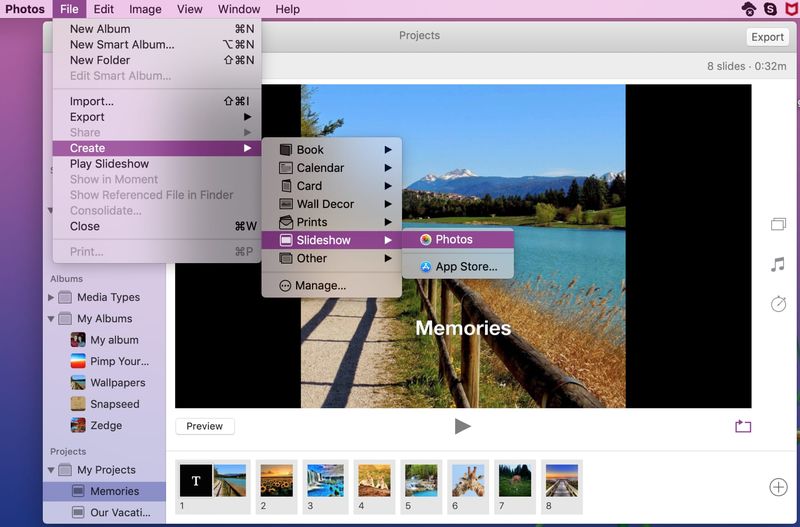 Erstellen Sie eine Diashow in Fotos auf dem Mac
