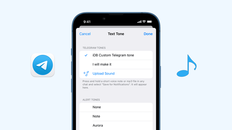 So laden Sie den benutzerdefinierten Telegram-Benachrichtigungston auf iPhone und Mac hoch und legen ihn fest