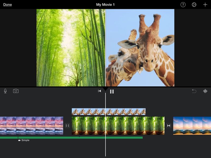 iMovie Splitscreen auf dem iPad