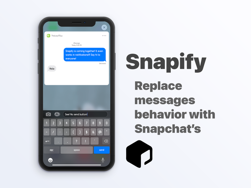 Snapify verschiebt den Senden-Button von Snapchat in die Nachrichten von Apple