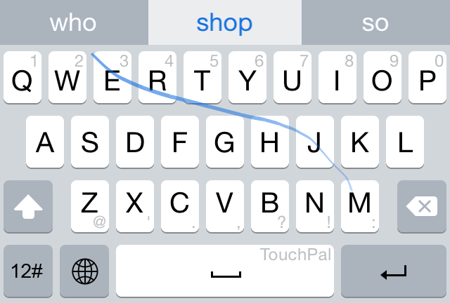 Praktisch mit der TouchPal-Tastatur eines Drittanbieters für iOS 8