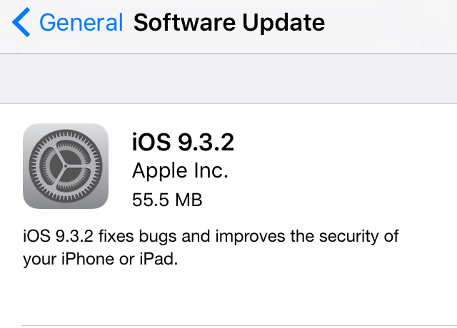 Apple veröffentlicht iOS 9.3.2 mit Fehlerbehebungen und Verbesserungen