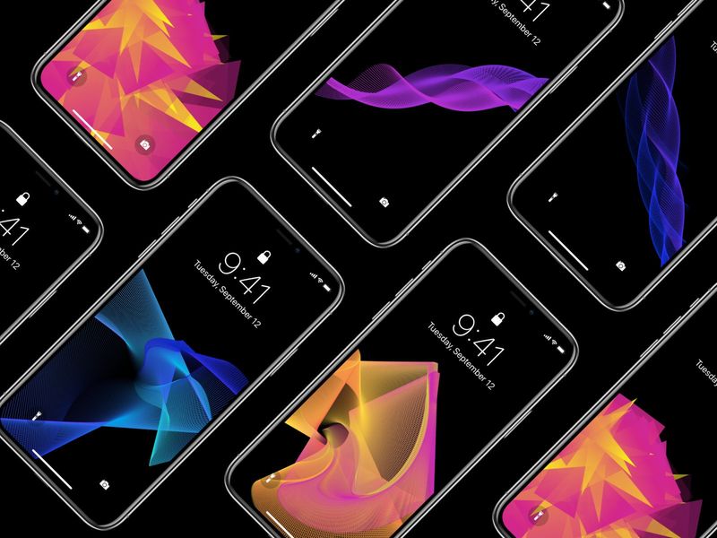 Bunte abstrakte iPhone-Hintergründe – Ein Meer aus Schwarz