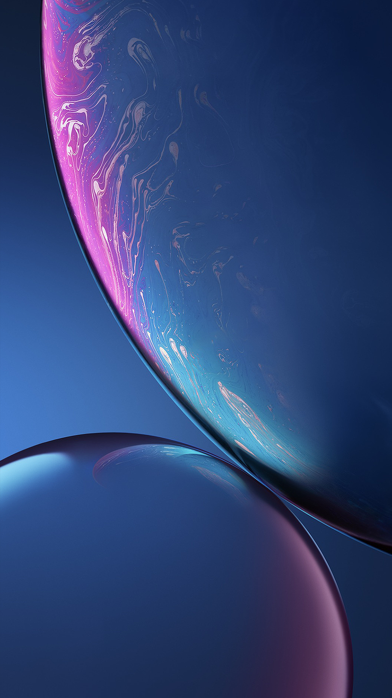 Original iPhone Xr Wallpaper in Blau und Pink
