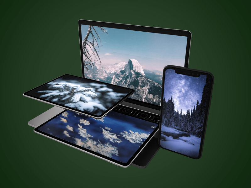 Winter-Hintergrundbildpaket für iPhone, iPad und Desktop