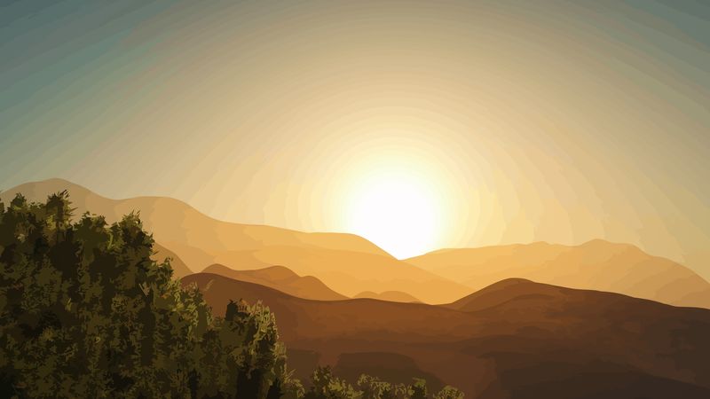 Vektor-Landschafts-Hintergrundbild von WALLSBYJFL idownloadblog Wald-Sonnenuntergang-Desktop